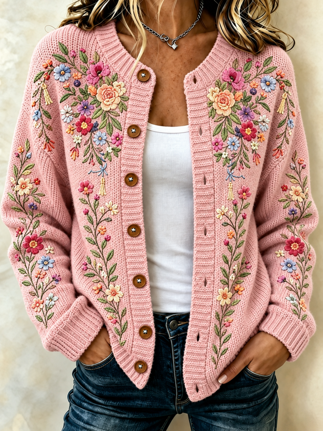 Women'S Casual Floral Cardigan Top