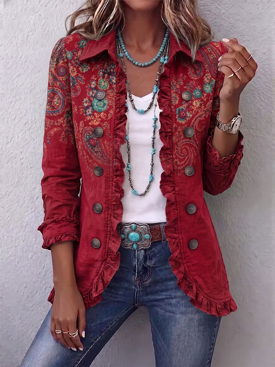 Women's Western Pattern Print Jacket