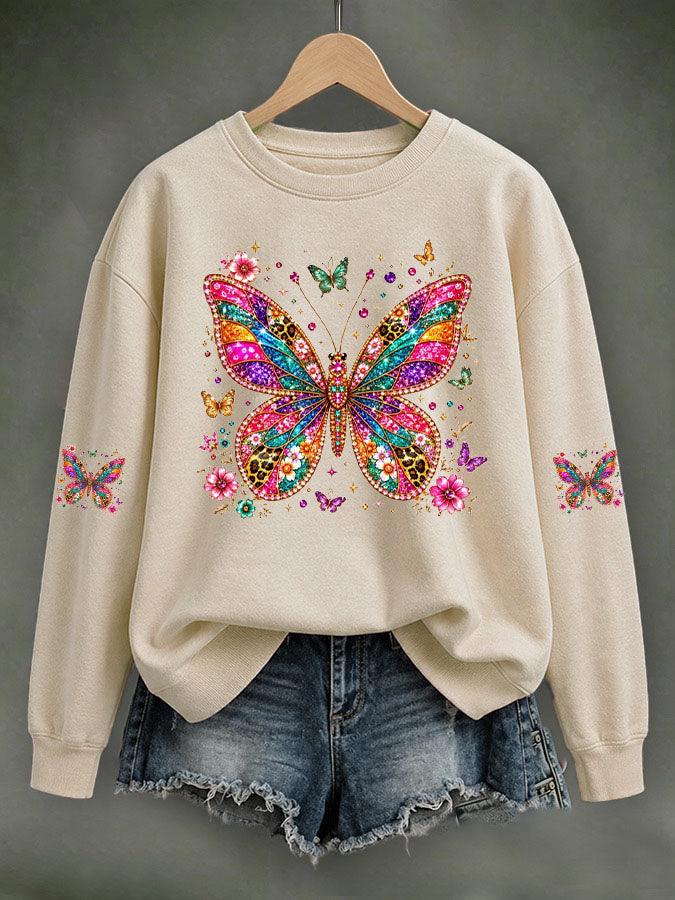 Women's Butterfly Design Pattern Sweatshirt