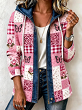 Women'S Patchwork Art Denim Collar Jacket
