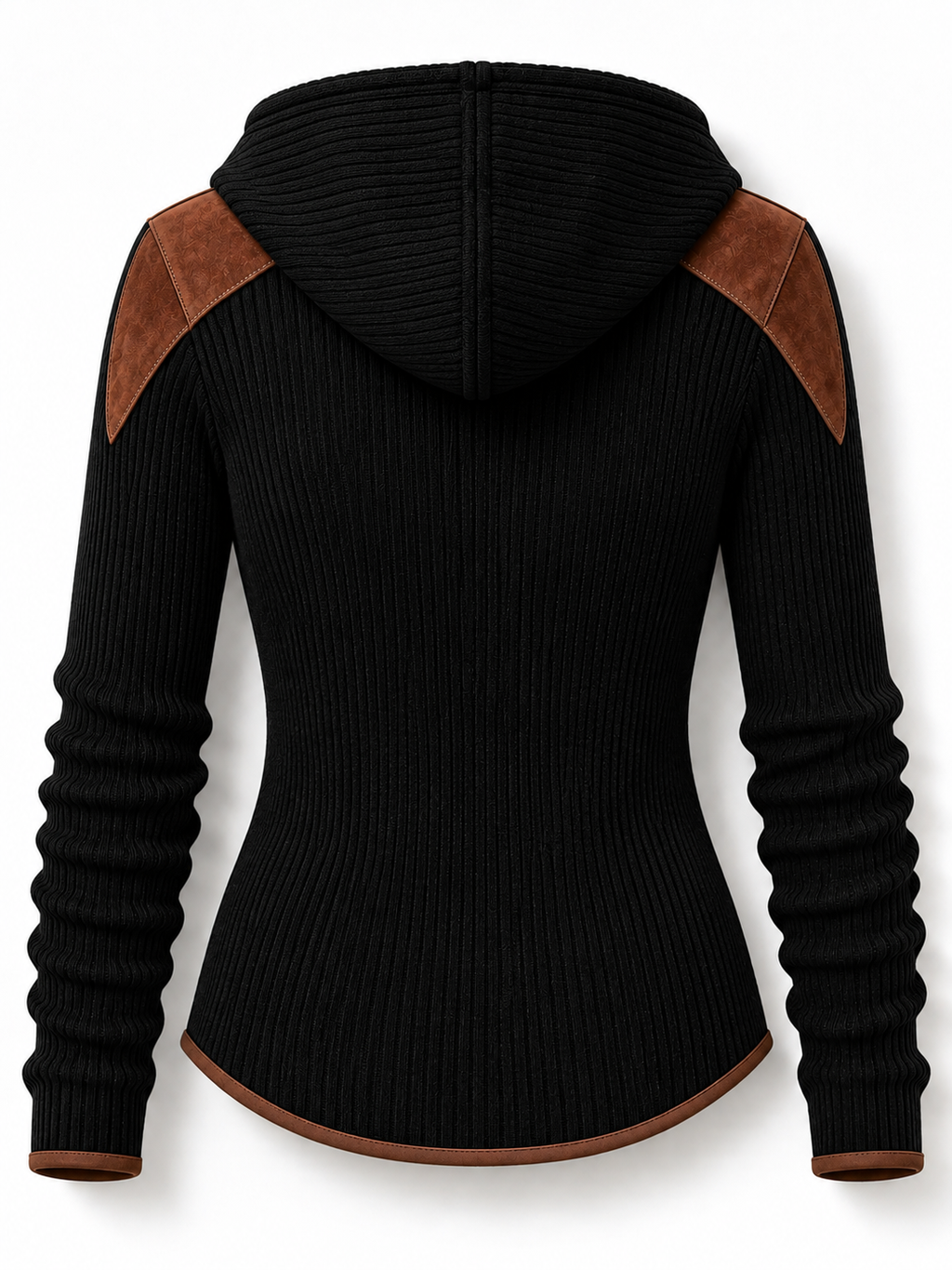 Women'S Contrasting Printed Zipper Hoodie