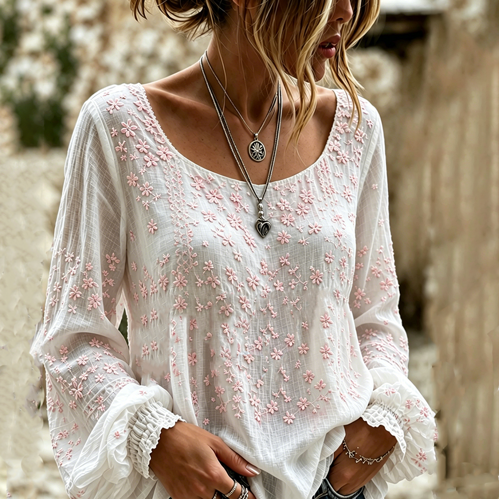 Women'S Casual Plant Flower Art Pattern Printed Top