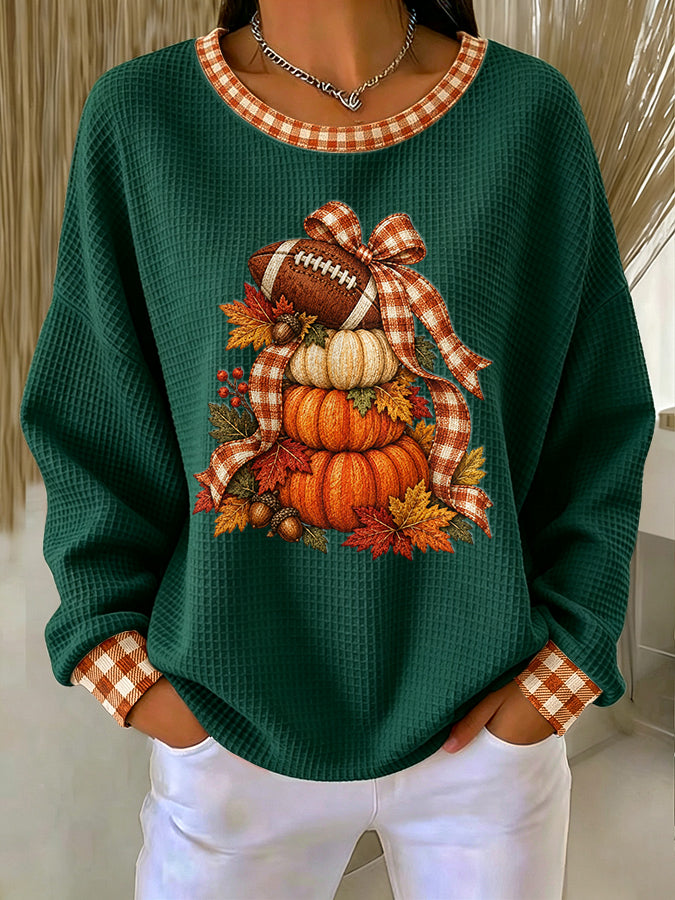 Women'S Autumn Season Waffle Sweatshirt