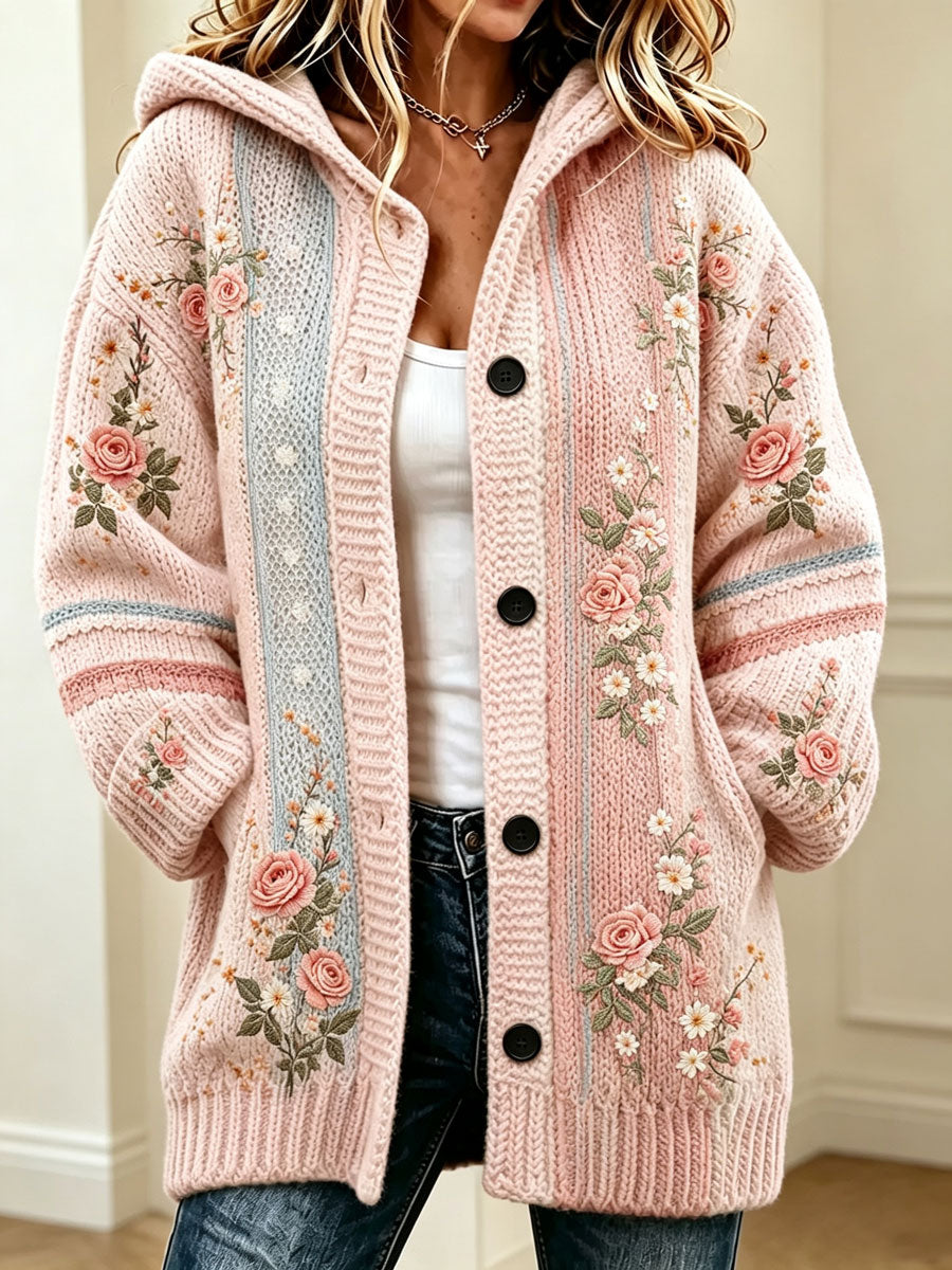 Women'S Breast Cancer Casual Gradual Color Sweater Cardigan