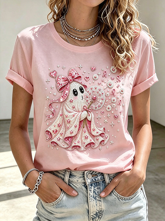 Women'S Breast Cancer Promotion Printed Casual T-Shirt