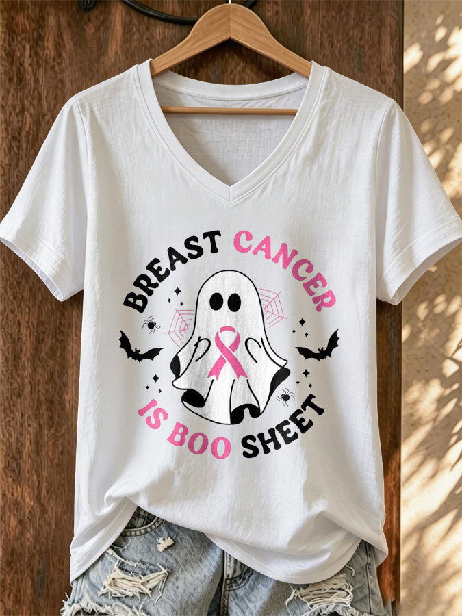 Women's Breast Cancer Print T-shirt