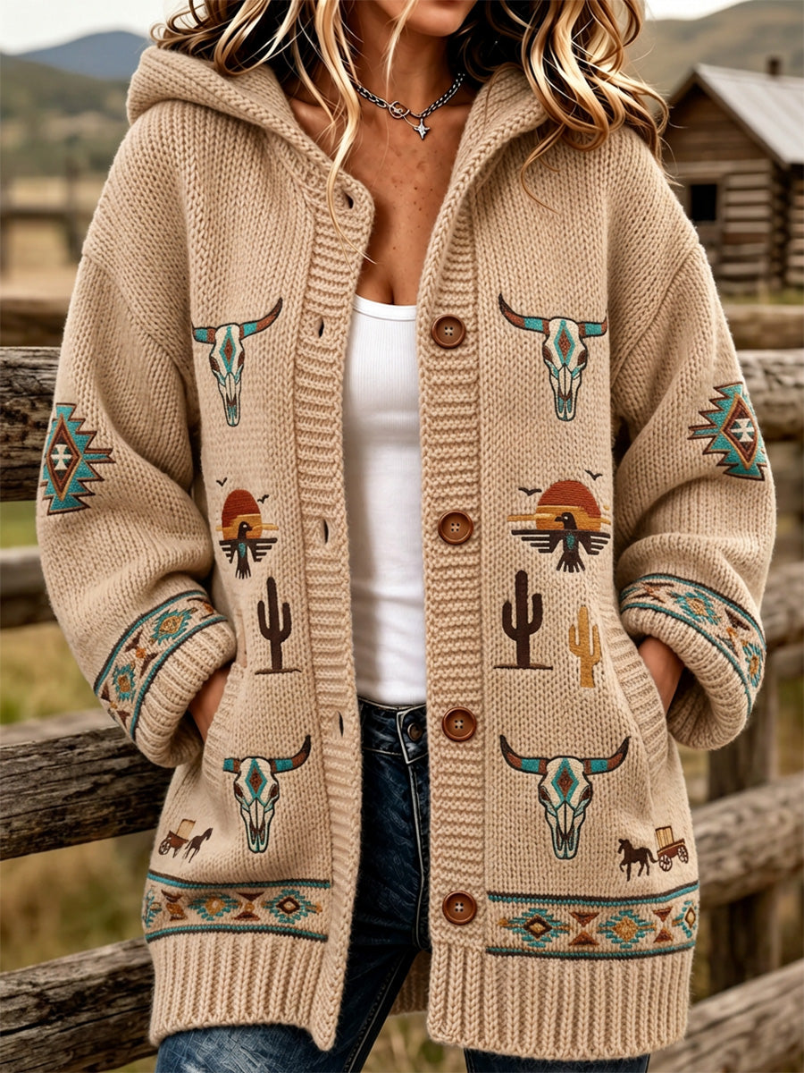 Women'S Western Style Woven Cardigan