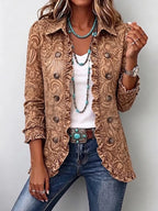 Women'S Casual Western Ruffled Jacket