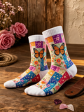 Women'S Floral Pattern Printed Socks