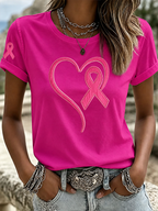Women'S Breast cancer awareness Printed Casual T-Shirt