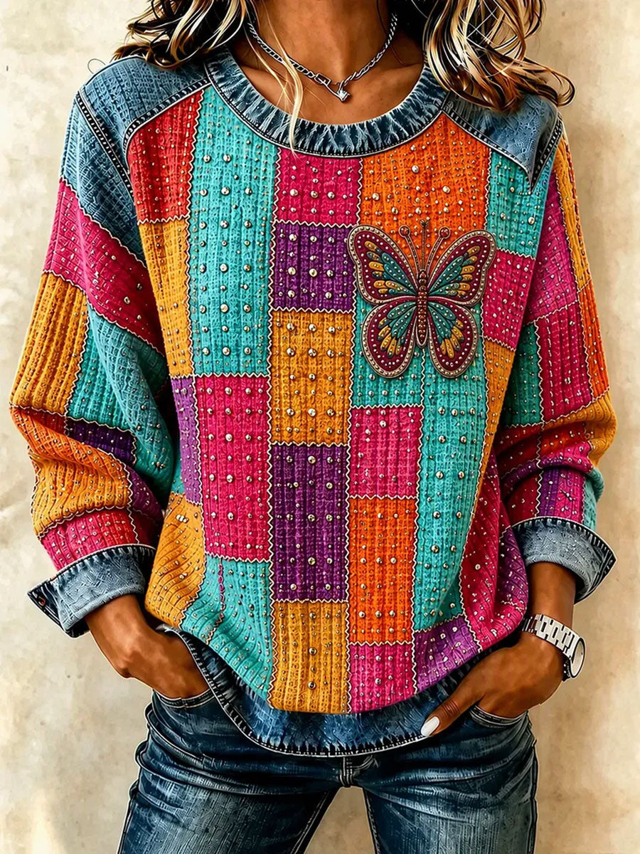 Women's Printed Casual Long-Sleeve Top