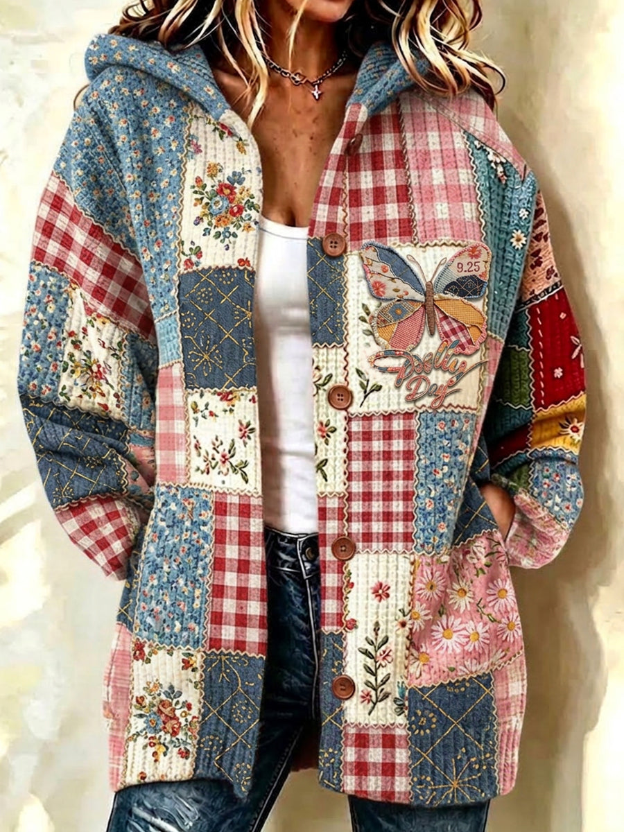 Women'S Butterfly Pattern Casual Sweater Long Cardigan