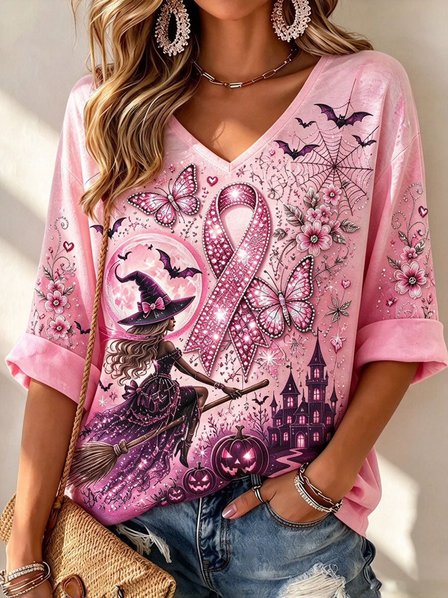 Women'S Casual Printed Waffle Top
