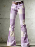 Women's Retro Daily Art Plaid Flared Pants