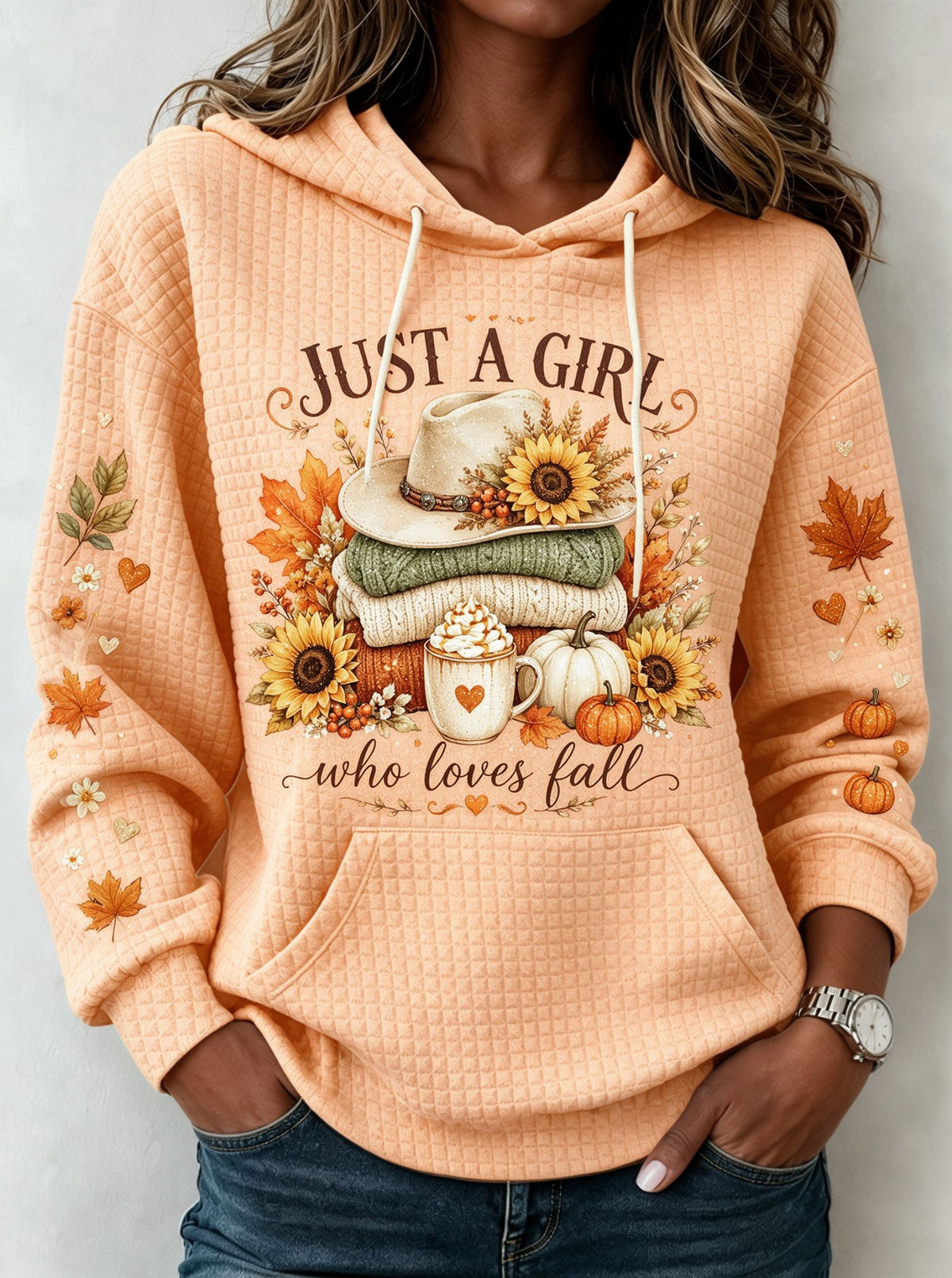 Women'S Just A Girl Who Loves Fall Sunflower Hoodie