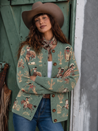 Ladies' Western Style Sweater Cardigan