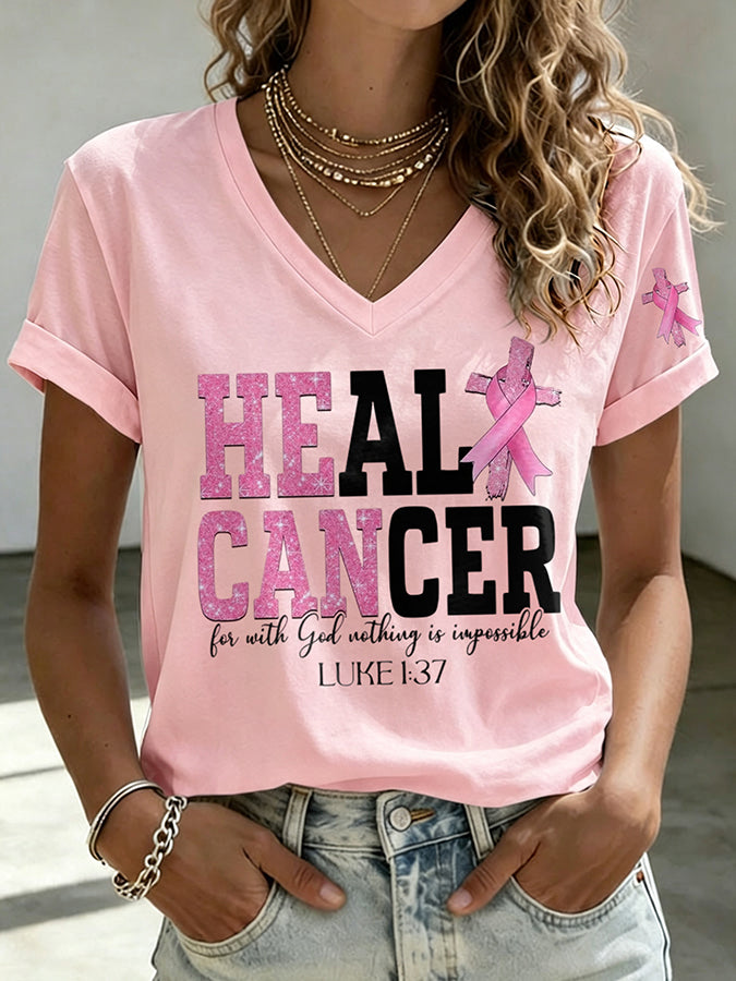 Women's Breast Cancer Awareness  Print T-shirt