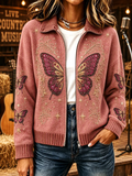 Women's Vintage Butterfly Print Cardigan