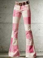 Women's Retro Daily Art Plaid Flared Pants