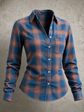 Women'S Plaid Print Pocket Shirt