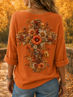 Women'S Fall For Jesus He Never Leaves T-Shirt