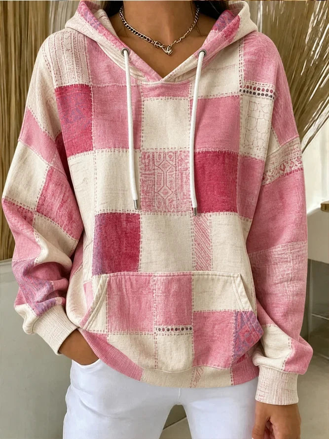 Women's Vintage Hoodie Geometric Hoodie