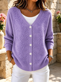 Women'S Long Sleeved Floral Pattern Casual Cardigan