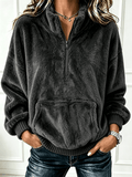 Women'S Retro Fluffy Zipper Hoodie