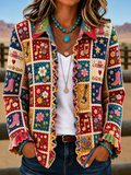 Ladies' Butterfly Patterned Casual Western Style Jacket