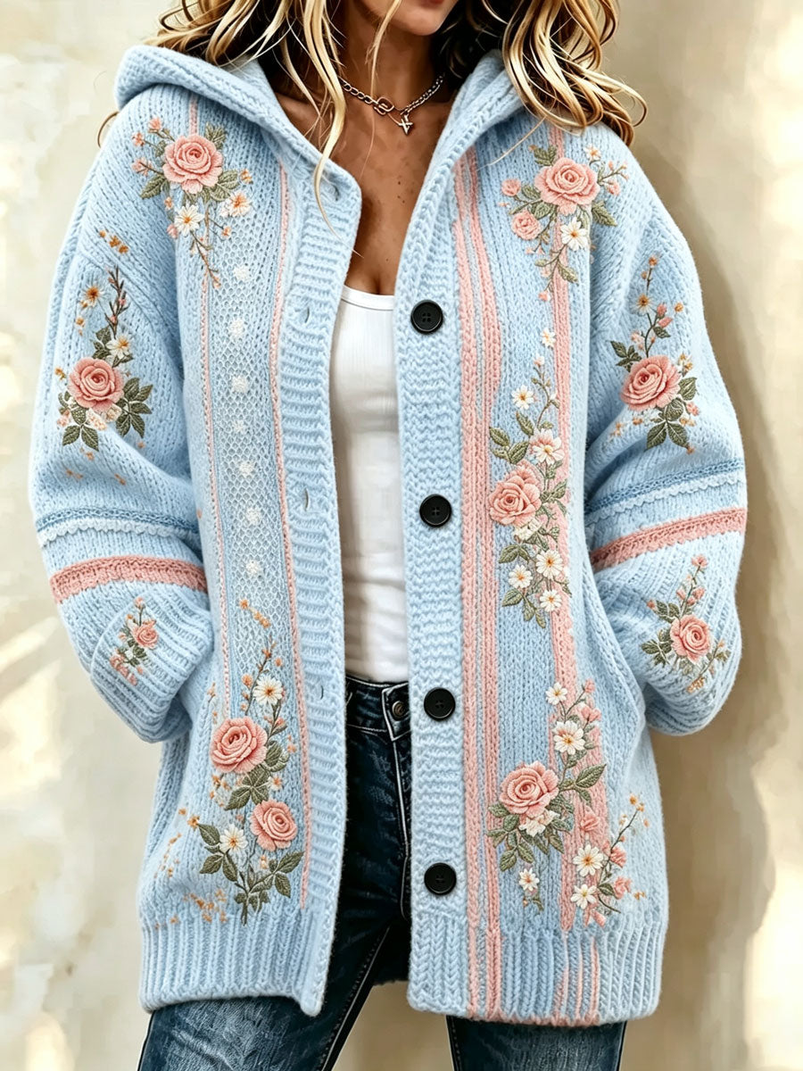 Women'S Breast Cancer Casual Gradual Color Sweater Cardigan