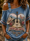 Women's Remembering Dolly Parton Off-The-Shoulder Short-Sleeve T-Shirt