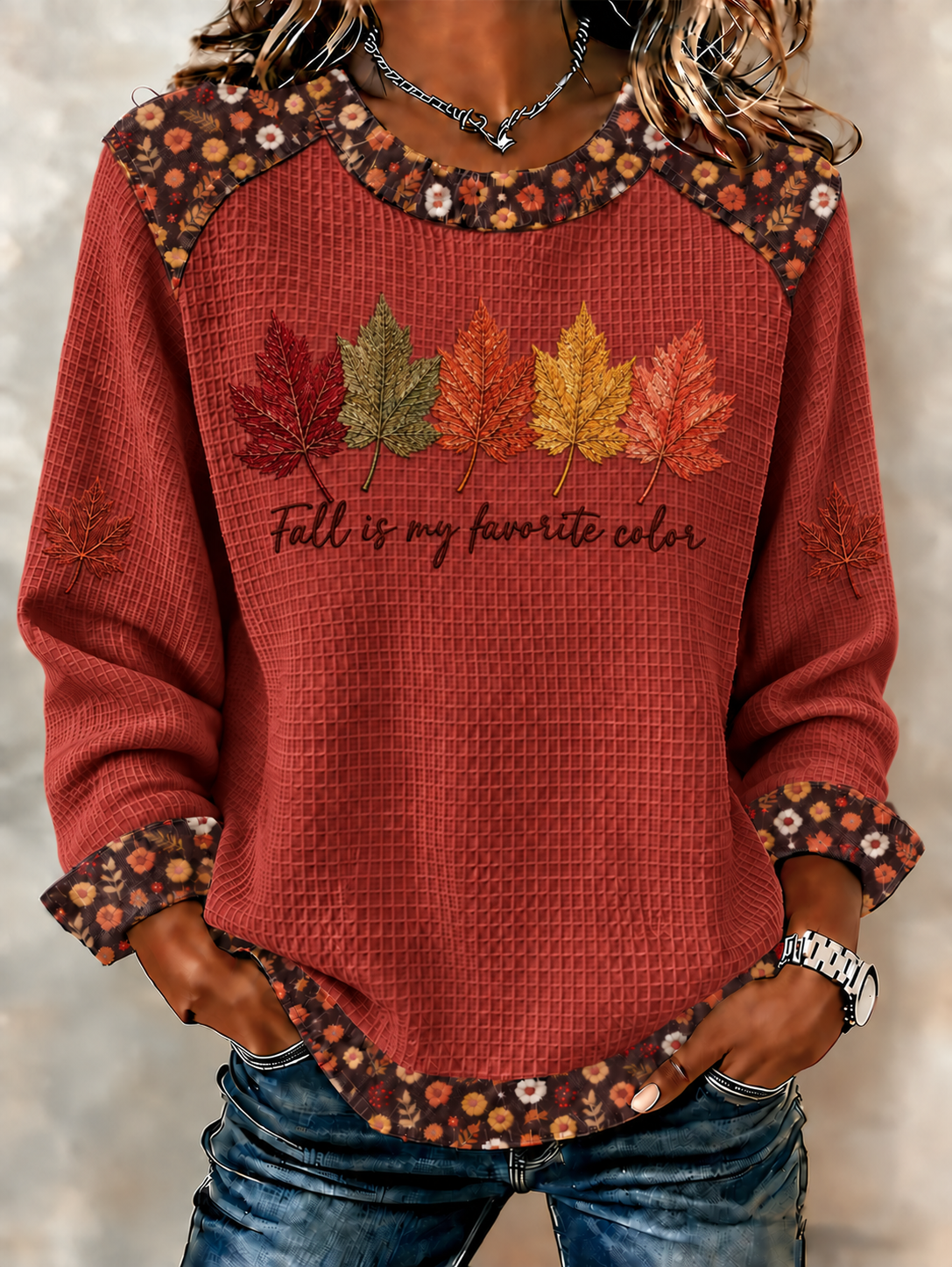 Women'S Autumn Printed Casual Long Sleeved Shirt