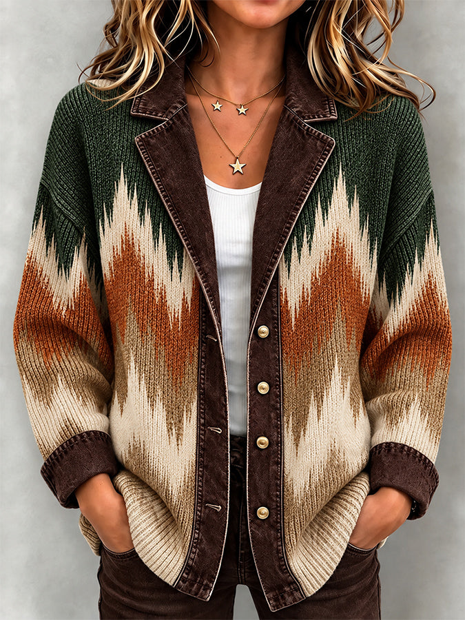 Women'S Retro Butterfly Checkered Printed Jacket