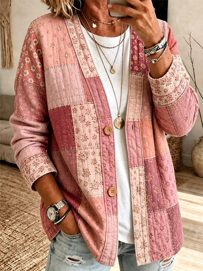 Women's Ethnic Style Sewing Cardigan Print