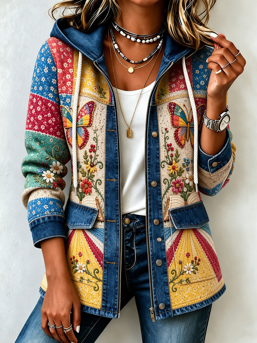 Women'S Casual Floral Print Jacket