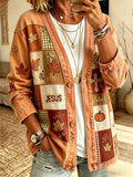 Women'S Autumn Faith Printed Casual Cardigan