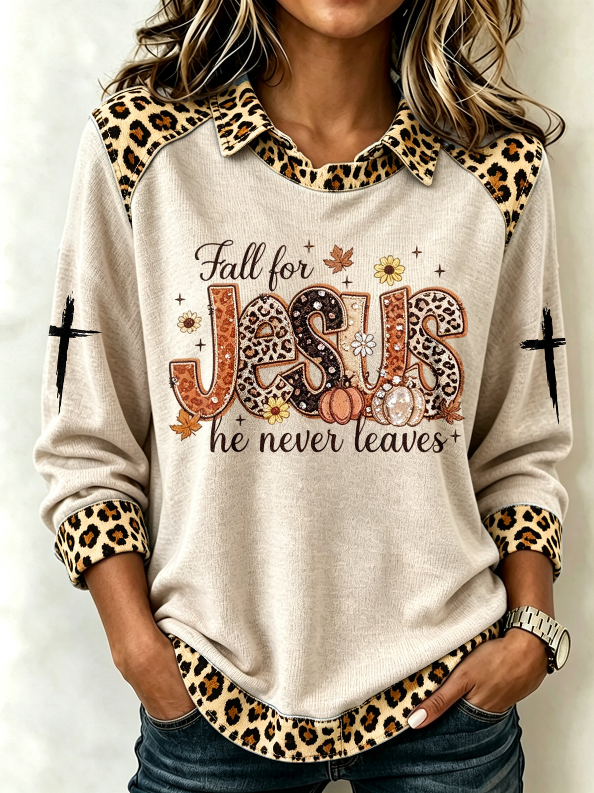 Women's plaid print sweatshirt