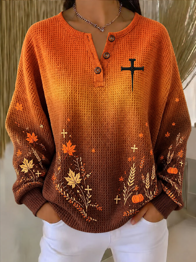 Women'S Autumn Print Long Sleeved Sportswear