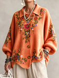 Women'S Floral Printed Casual Sweater