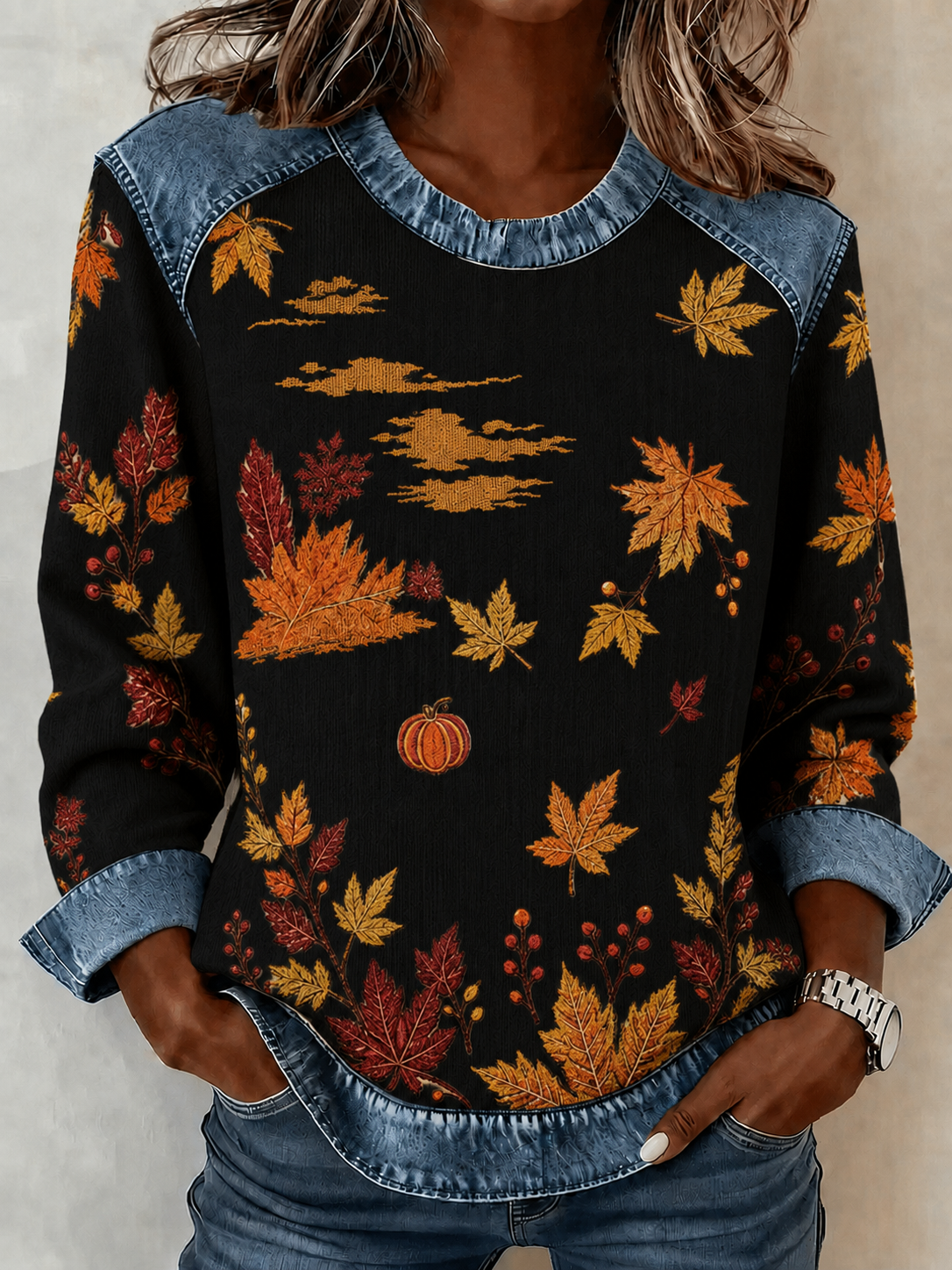 Crew Neck Casual Sweatshirt