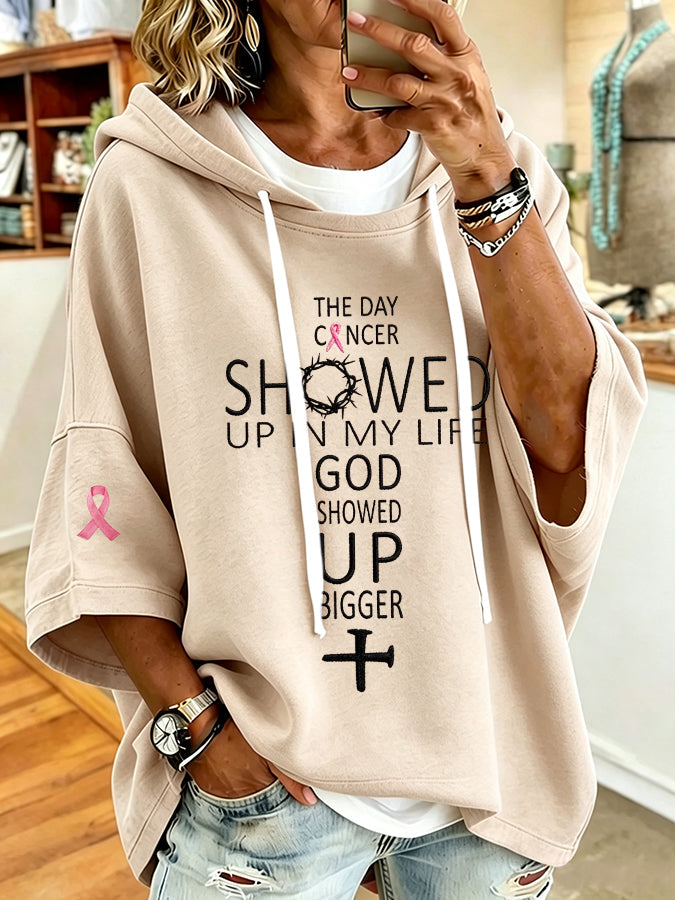 Women's Breast Cancer Faith Print Hoodie
