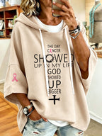 Women's Breast Cancer Faith Print Hoodie