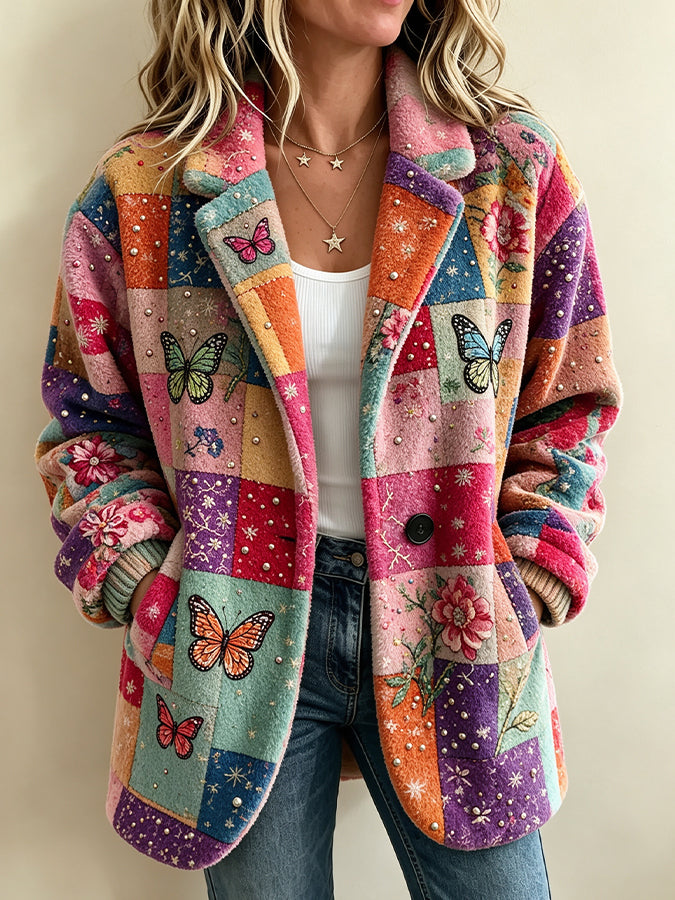Women'S Retro Art Printed Cardigan Top