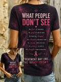 Women'S Breast Cancer Printed V-Neck T-Shirt