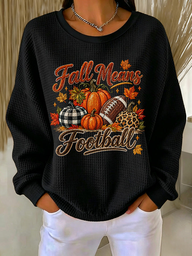 Women'S Autumn Season Waffle Sweatshirt