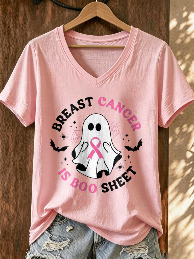 Women's Breast Cancer Print T-shirt