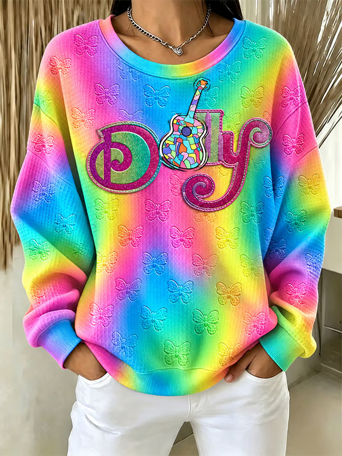 Women'S Casual Printed Long-Sleeve Sweatshirt