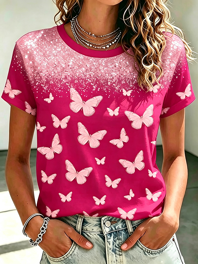 Women'S Breast Cancer Print T-Shirt