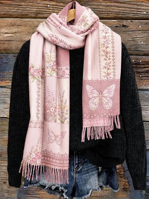 Ladies' Floral Patterned Autumn And Winter Scarf