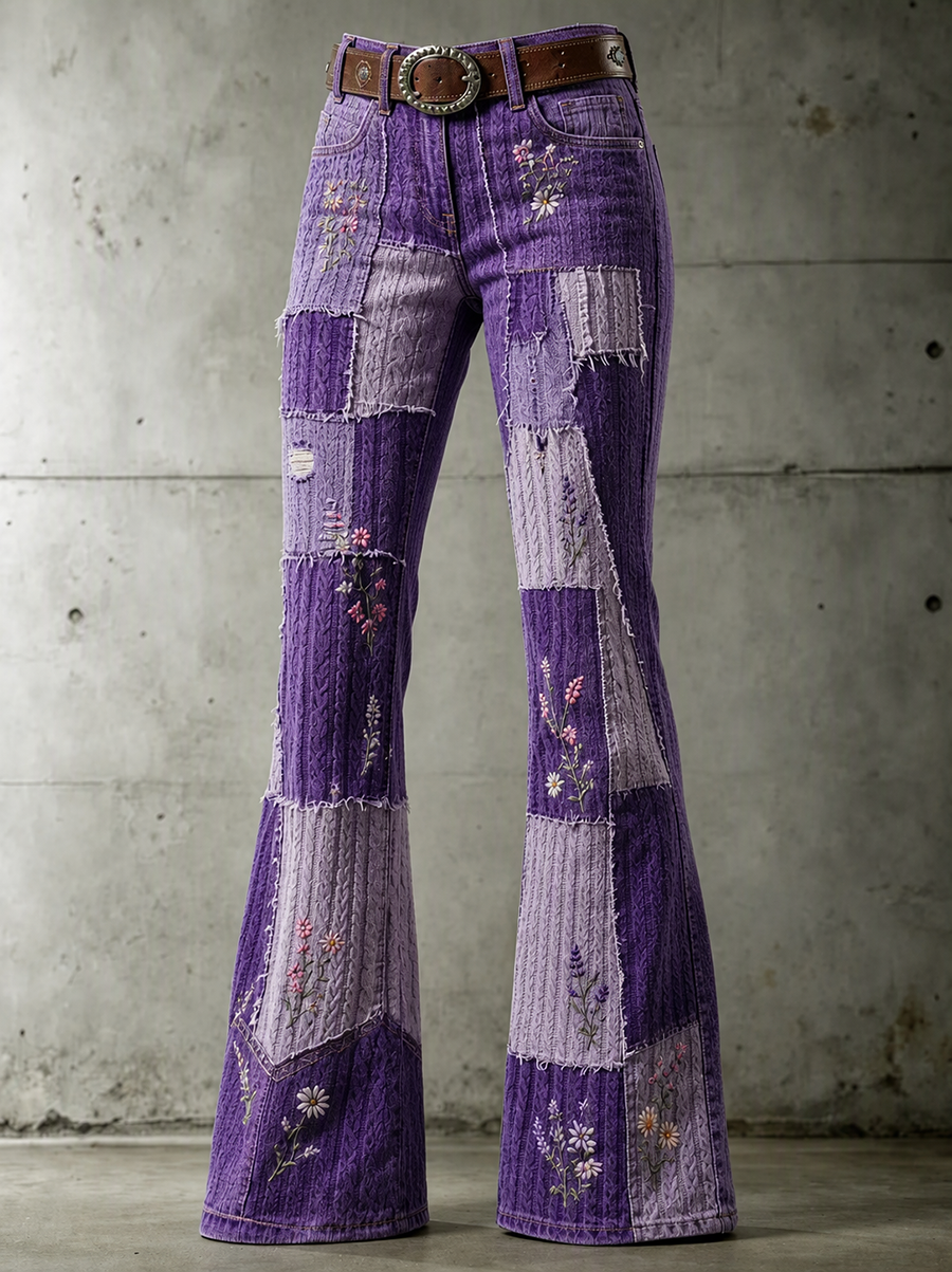 Women's Floral Pattern Jeans